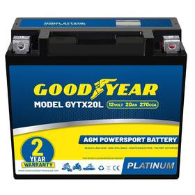 Goodyear Gytx20l - 12 Volt 20 Ah 270 Cca Rechargeable High-performance Maintenance