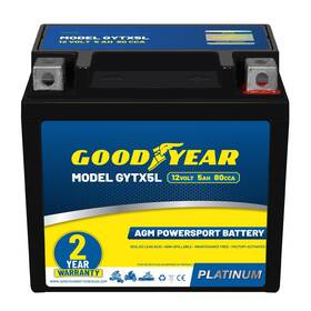 Goodyear Gytx5l 12v 5ah Maintenancefree Agm Battery For Motorcycle Atv Utv And Watercraft
