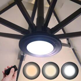 Happetite B0c5mjq879 Rechargeable Patio Cantilever Umbrella Lights 3 Colors Dimmable Rem