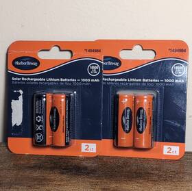 Harbor Breeze 1484984 2 18500 Lithium Battery 1000mah 3.2v Solar 2-pack Mpn