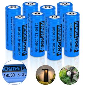 Henreepow B0cbv8258h 18500 3.2v Lifepo4 Rechargeable Lithium Battery 1000mah