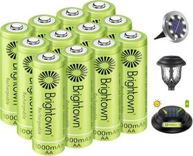 Highpowerminetom Hfr-aa2400 Brightown 12-pack Rechargeable Aa Batteries - 1000mah 1.2v Nimh High Capacity Ba
