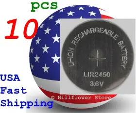 Lir2450 Hillflower 733781259458 10 Pcs 2450 Tt Bulk 3.6v Rechargeable Lir Genuine Lithium Battery
