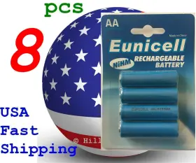 Hillflower 755296313081 8 X Size Aa Lr6 Am6 Tt Rechargeable 1000mah Card 1.2v Nimh Battery
