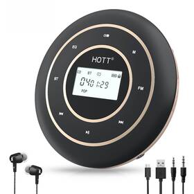 Hott B0fq9y9p6q C105 Portable Cd Player Rechargeable Battery Bluetooth/fm Transmit/aux-out