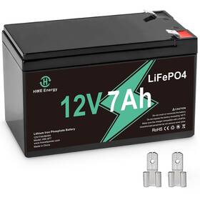 Hwe Energy B0b4r1pjk9 12v 7ah Lifepo4 Battery 4000 Deep Cycles Rechargeable With 15a Bms