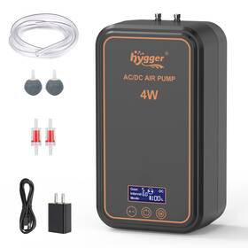 Hygger B0ccdm42lq Rechargeable Aquarium Air Pump 2 2600mah Battery Ac/dc Dual Outlet Qui