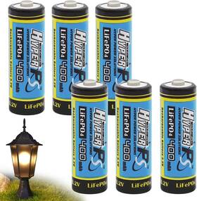 Hyperps 744760020426 6-pack 3.2v Lifepo4 14430 14 X 43mm 400mah Rechargeable Battery For Solar Pa
