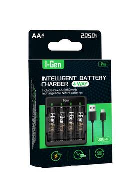 I-gen G429 Smart Battery Charger Set 4 Slots With Aa 2950mah High Capacity Recha