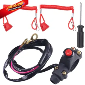 Jingke 616430430876 7/8 Inch 22mm Handlebar 2 Wire Tether Kill Switch Apply To Taotao Red Jingke 616430430876 7/8 Inch 22mm Handlebar 2 Wire Tether Kill Switch Apply To Taotao Red