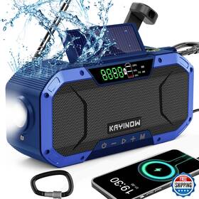 Kayinow B0c9j4d3h3 Hand Crank Emergency Radio Solar Am/fm/noaa Flashlight 5000mah Power Bank