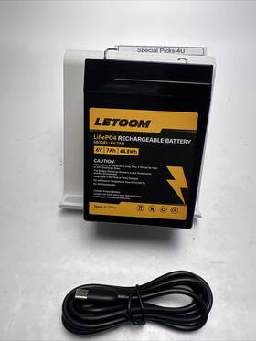 Letoom 445002167116 6v Battery Lifepo4 Usb Rechargeable 7ah Lithium Phosphate