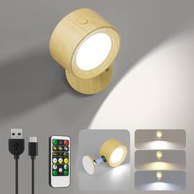 Lightbiz B0d12nx17m Led Wall Sconces - Rechargeable Remote Dimmable 3 Colors