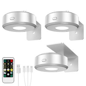 Lightbiz B0f2hc67n8 3pcs Rechargeable Picture Lights 3 Colors Dimmable Wall Art Display Lighting