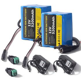 Lithium Hellas B0g2rjc1rf 2 Pack 12v 5200mah Battery With 12.6v 1a Charger 12 Volt Rechargea