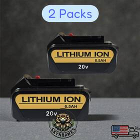 Lithium Ion Dcb-205 2 Packs Li-on Rechargeable Battery 20v 6.5ah 130 Wh Dcb 205