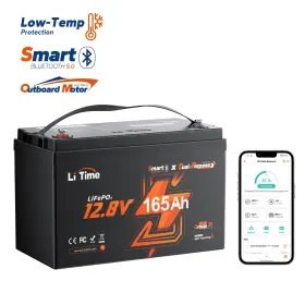 Litime 702571568476 12v 165ah Dual Purpose Bluetooth Lifepo4 Lithium Battery 1200 Cca Marine Litime 702571568476 12v 165ah Dual Purpose Bluetooth Lifepo4 Lithium Battery 1200 Cca Marine