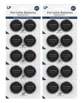 Lp B0cccst5j9 Rfa-67d-11 Pet Collar Replacement Batteries - 20 Pack 6v Lithium