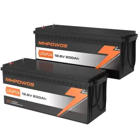 Mhpowos-12v200ah Mhpowos 2 Pack Lithium Battery 12v 200ah Iron Phosphate 200a Bms Cell Mhpowos-12v200ah Mhpowos 2 Pack Lithium Battery 12v 200ah Iron Phosphate 200a Bms Cell