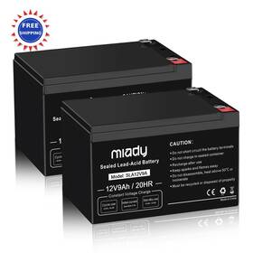 Miady Mi-sla12v9a2 Rechargeable Sealed Lead Acid Battery 12v 9ah 9a-2 Pack