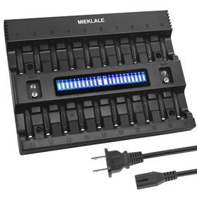 Mieklale B0fqtgn76l 20 2 Bay Aa Aaa Battery Charger With Smart Lcd Display Fast Charging Fo
