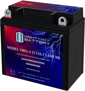 Yb9a-a Mighty Max 759478118334 Battery -12v 9 Ah Maintenance Free Motorcycle Yb9a-a Mighty Max 759478118334 Battery -12v 9 Ah Maintenance Free Motorcycle