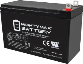 Ml9-12nb Mighty Max 759478362829 Battery - 12v 9ah Rechargeable Sla Agm Ml9-12nb Mighty Max 759478362829 Battery - 12v 9ah Rechargeable Sla Agm
