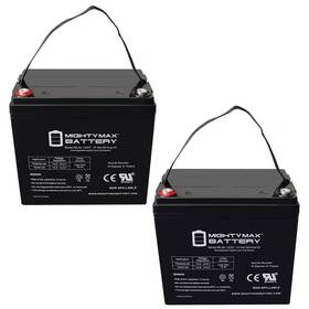Mighty Max Battery 313035737743 12-volt 55ah Internal Thread Replacement For Ra12-55 Ra12-55h - 2 Pack