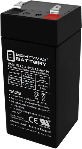 3486882 Mighty Max Battery 4 Volt 4.5 Ah Sealed Lead Acid Brand Product