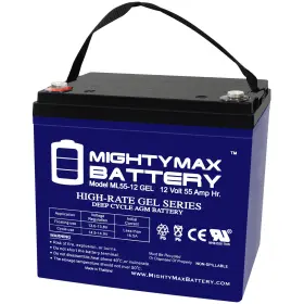 Ml55-12gel206 Mighty Max Battery 12v 55ah Gel Replacement For Quantum Qg Edge 2.0 Power Chair
