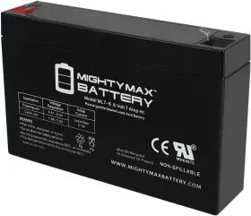 Ml7-611111 Mighty Max Battery Ml7-6 - 6 Volt 7 Ah F1 Terminal Rechargeable Sla Agm