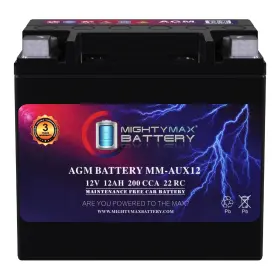 Mm-aux12-37 Mighty Max Battery Mm-aux12 12v 12ah 22rc 200 Cca Compatible With Volvo Xc40 19