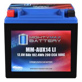 Mighty Max Battery Mm-aux14li-609 Mm-aux14li 12.8v 8ah 18rc Lithium Replaces Chrysler Grand Caravan 21