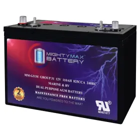 Mm-g31m-225 Mighty Max Battery Mm-g31m Group 31 12v 110ah 825 Cca Replaces Suzuki Marine Df225 14-15