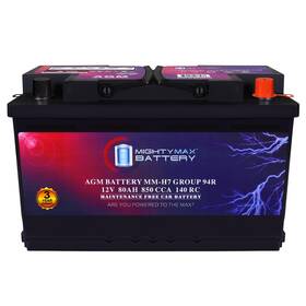 Mighty Max Battery Mm-h7 Car Agm Rechargeable 12v 80ah Group 94r Start Stop