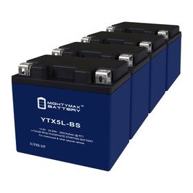 Mighty Max Battery Ytx5l-bslifepo4mp41122 Ytx5l-bslifepo4 Lithium Replaces Yamaha Yfm110 Raptor 24-25 - 4 Pack