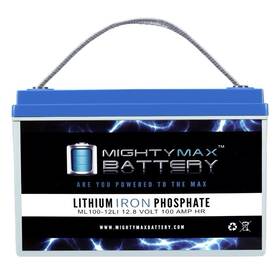 Mighty Max Ml10012li41 12v 100ah Lithium Replacement Battery For Renogy Pv Solar Panels