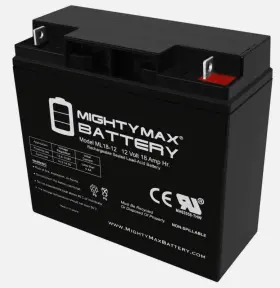 Ml18-1221122814 Mighty Max 12v 18ah Sla Battery Replacement For Enduring 6fm17 6-fm-17
