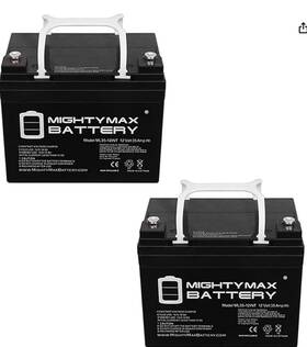 Mighty Max Ml35-12mp2569155129 2 New 12v 35ah Battery Lawn Tractor Mobility Ham Radio Ml35-12int
