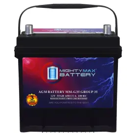 Mm-g35 Mighty Max Battery Bci Group 35 12v 55 Ah 100rc 650 Cca Agm Car Mm-g35 Mighty Max Battery Bci Group 35 12v 55 Ah 100rc 650 Cca Agm Car