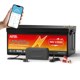 Mx48135-200 Moseworth 48v 135ah Bluetooth Lifepo4 Lithium Battery 200a Bms Golf Cart Marine Rv Charger