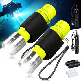 Nakcnm B0836f8j46 Wishdeal 2 Pack Underwater Led Dive Lights Waterproof 3 Modes Rechargeable Batte