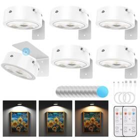 Narotood B0dfpqtfx3 6-pack Rechargeable Wireless Picture Lights Wall Mount Led Magnetic