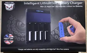 A-2bach1865 Night Owl Intelligent Lithium Ion Battery Charger - 2 Rechergeable Batteries