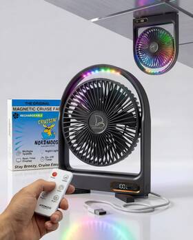 Nordmoose B0frn2nptk Magnetic Cruise Fan With Remote Control - Durable Rechargeable Battery Multi-co
