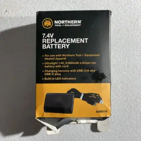 5990154 Northern Tool Equipment 7.4v Li-ion Battery And Cord 5990154 Northern Tool Equipment 7.4v Li-ion Battery And Cord
