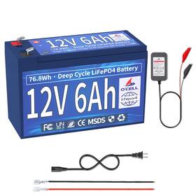 Ocell Ifm12.8---600e2-charger 12v 6ah Lifepo4 Deep Cycle Battery With 14.6v 2a Dedicated Charger-8x Longer