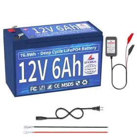 Ifm12.8 Ocell Ifm12.8---600e2-charger 12v 6ah Lifepo4 Deep Cycle Battery With 14.6v 2a Dedicated Charger-8x Longer