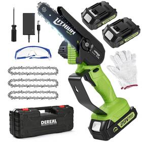 Odogym B0fscfdr1x Mini Chainsaw 6 Inch Cordless 3 Chains 20v 2 Rechargeable Batteries Powered And