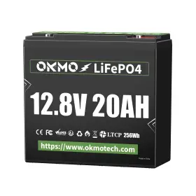 B0fhhf32gy Okmo 12v 20ah Lithium Lifepo4 Battery 4000 Deep Cycles Rechargeable For Kay